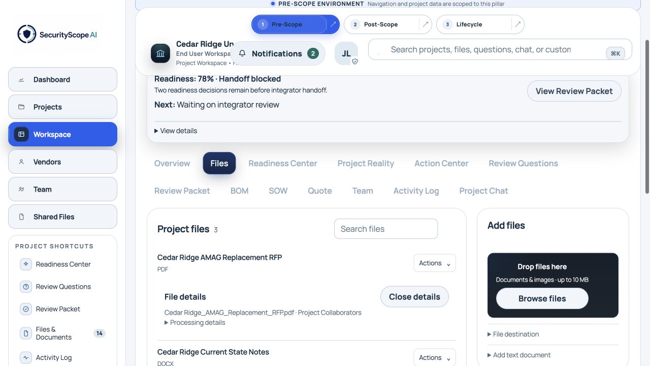 Fictional End user SSAI interface: Upload files