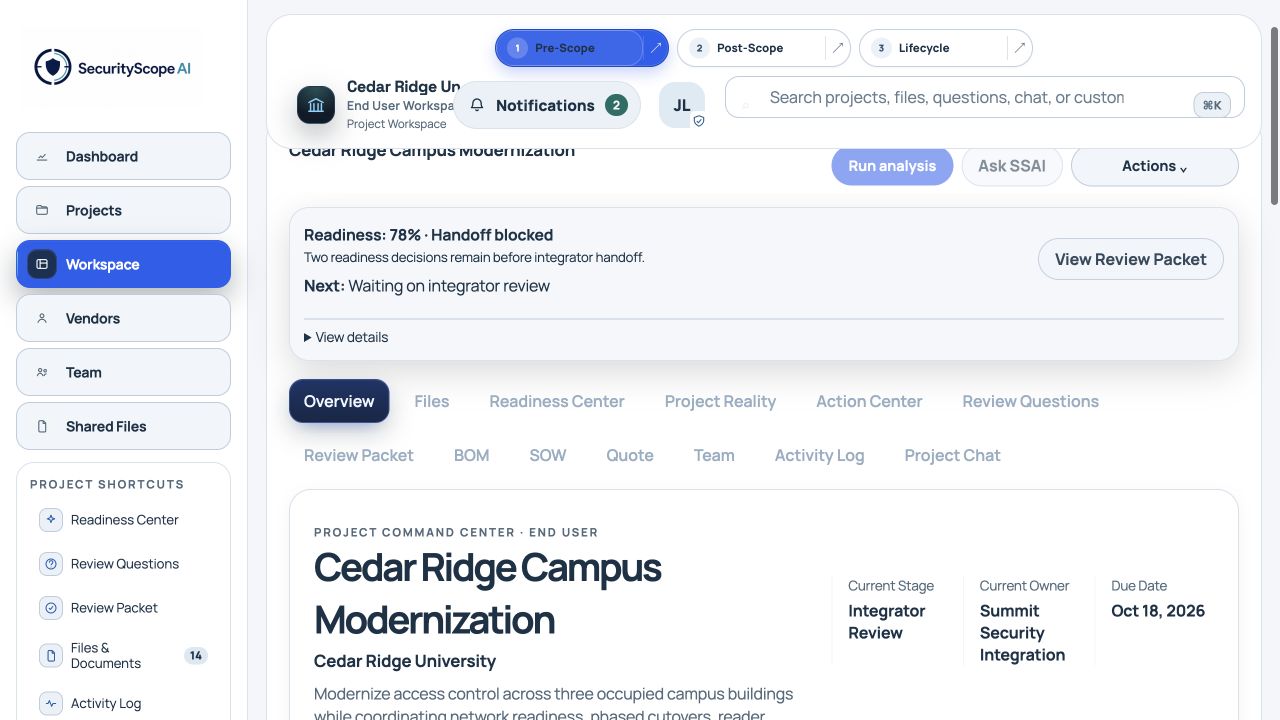 Fictional End user SSAI interface: Next action
