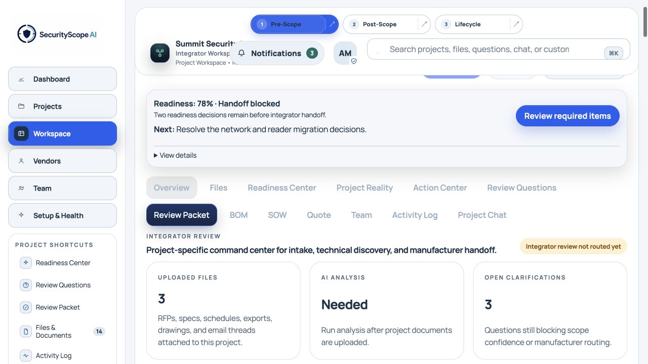 Fictional Integrator SSAI interface: Handoff review