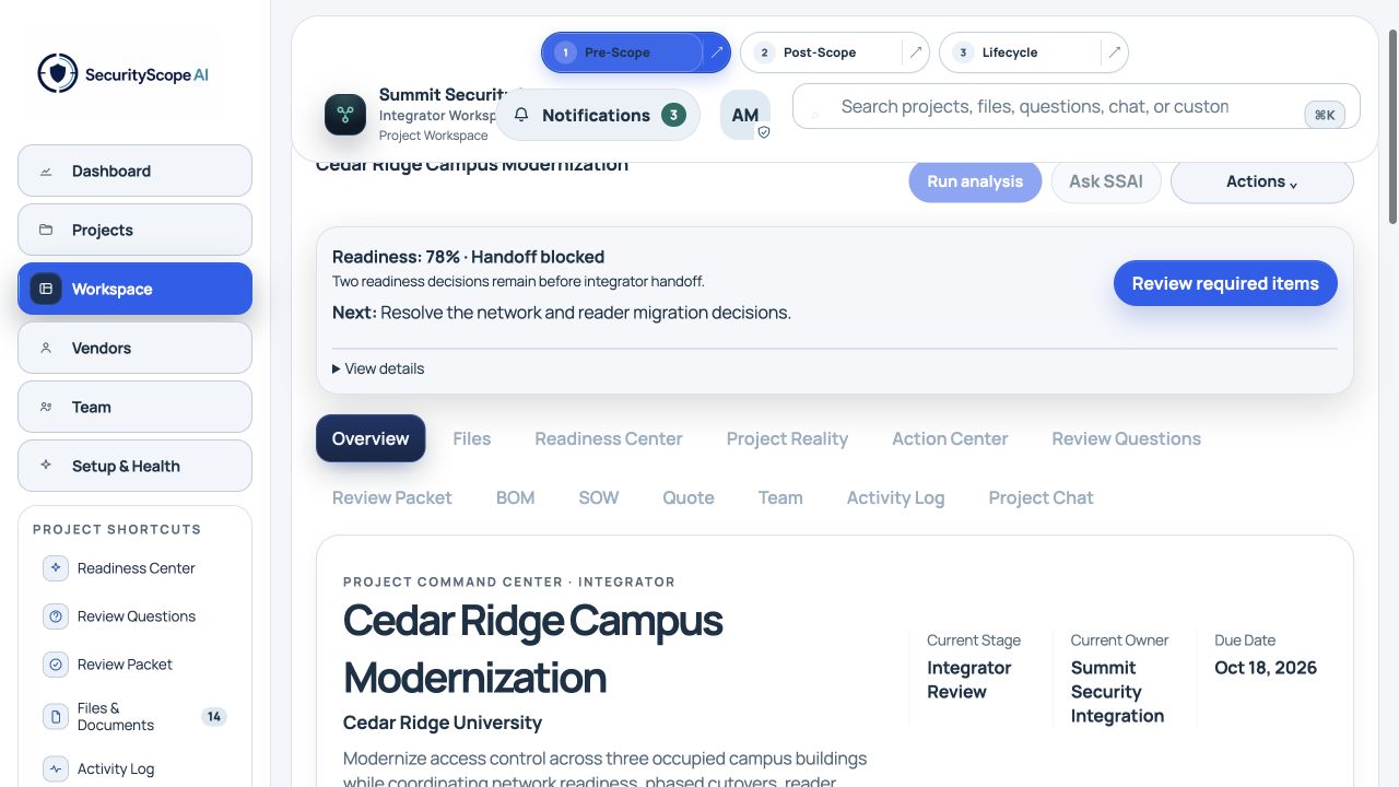 Fictional Integrator SSAI interface: Review Packet