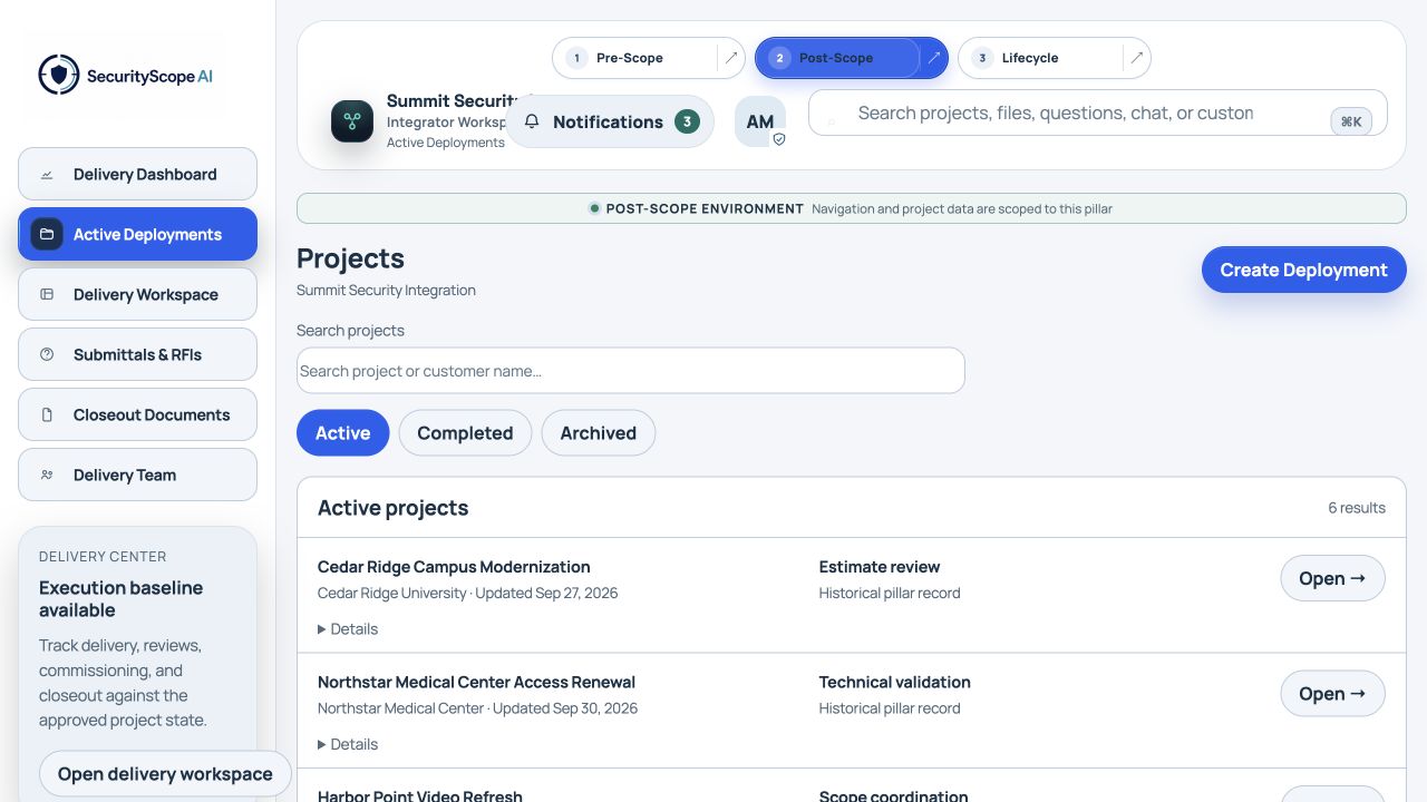 Fictional Post-Scope SSAI interface: Open project